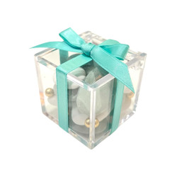 Cube en plexi transparent pour dragées