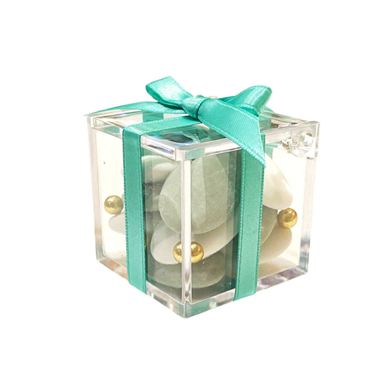 Cube en plexi transparent pour dragées