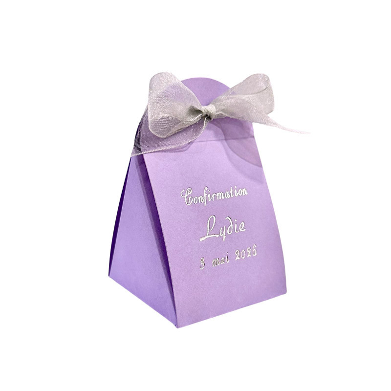 Pochette à dragées iris mauve 50g