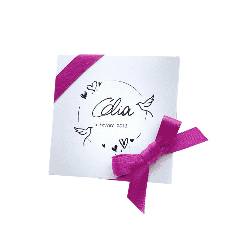 Mini-boîte blanche 40g "motif colombe"